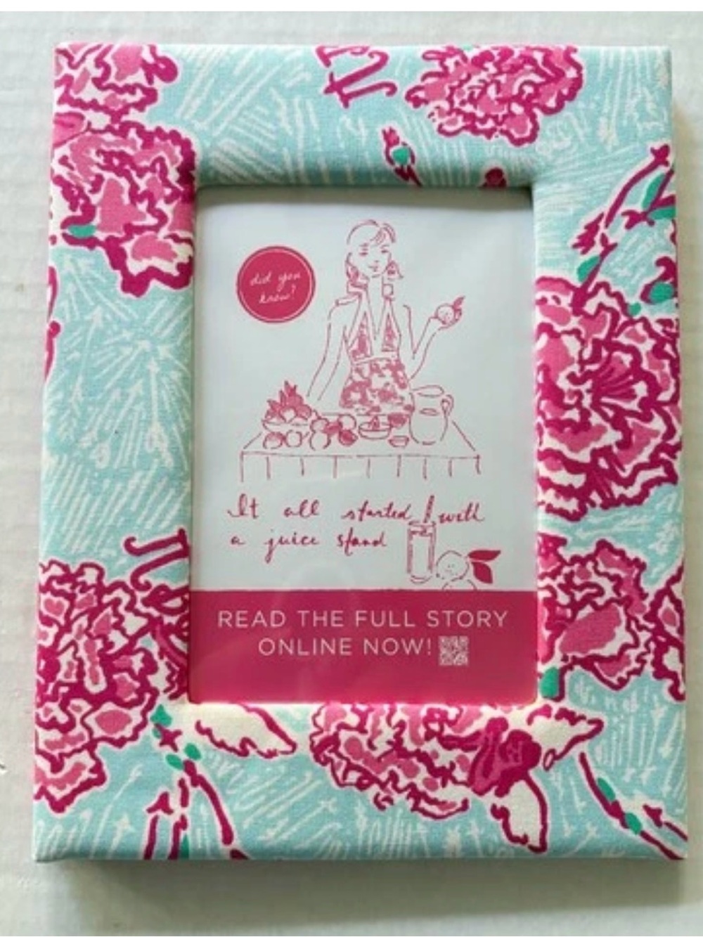 LILLY PULITZER NWT Sorority Pi Beta Phi Floral Pink Fabric 5x7 Picture Frame